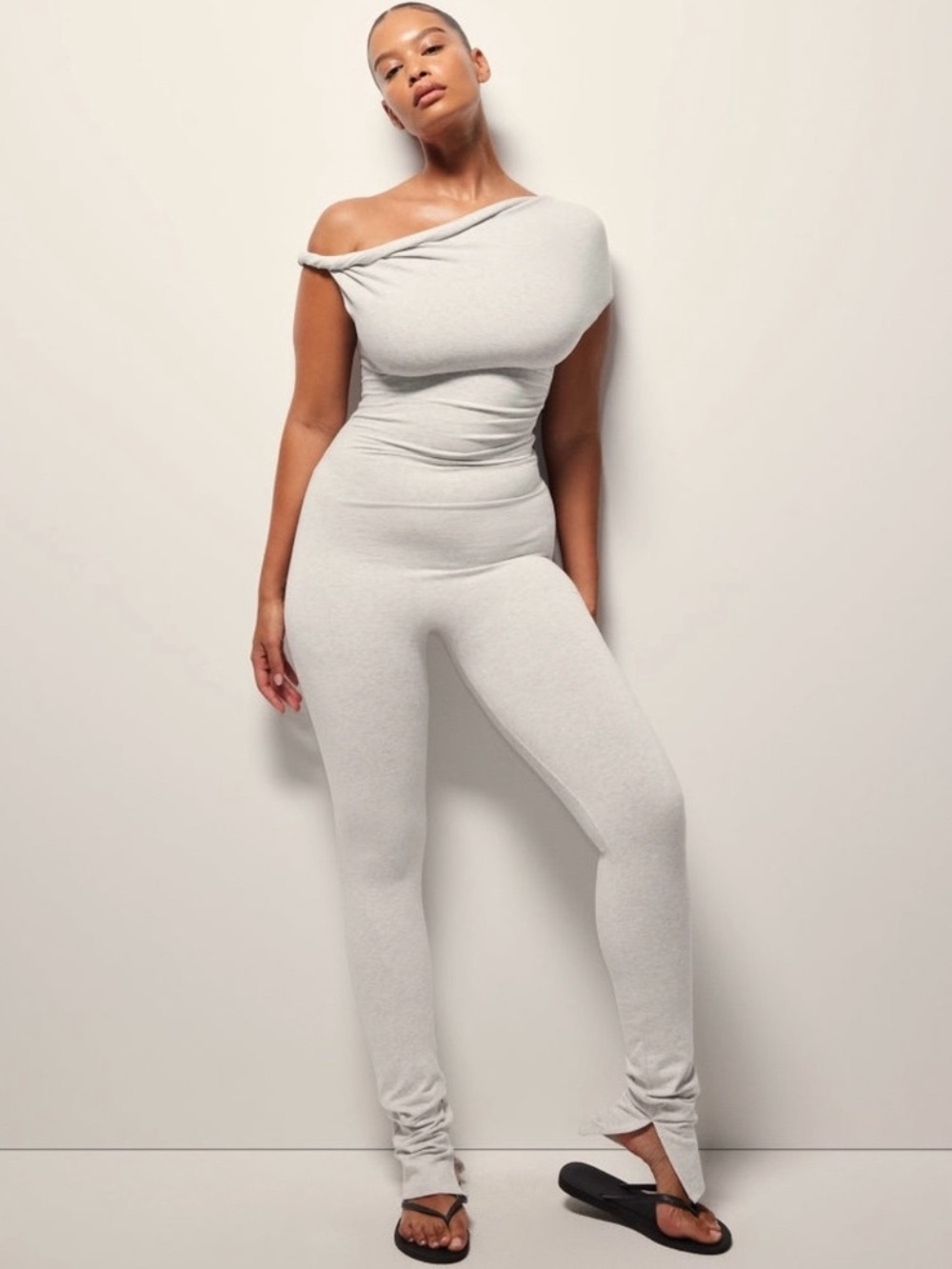 NWT KHY Off Shoulder Twisted Catsuit Grey Large
